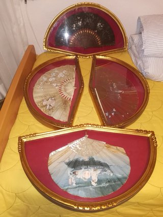 Abanicos nacarados dorados