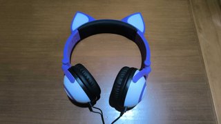 Cascos gaming glowing fox ear LED morados