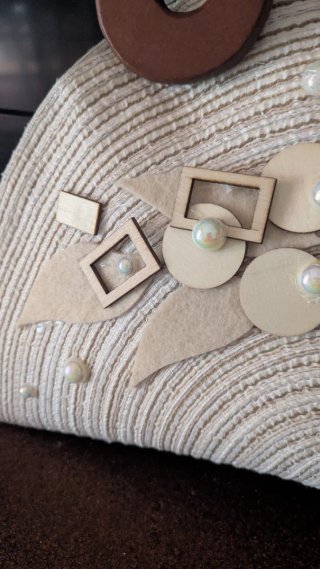 Pochette in paglia beige e marrone
