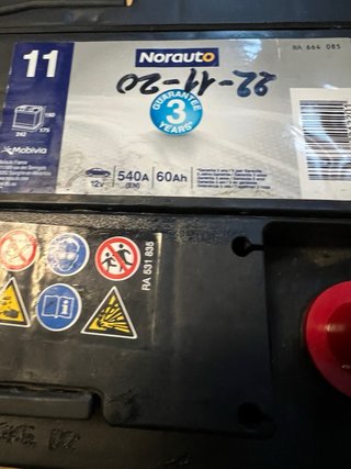 Batería coche Norauto 540A 60Ah casi nueva