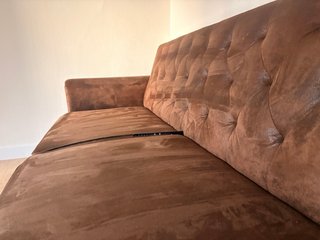 Eleanor - Sofá cama poliéster 3 plazas marrón 230x