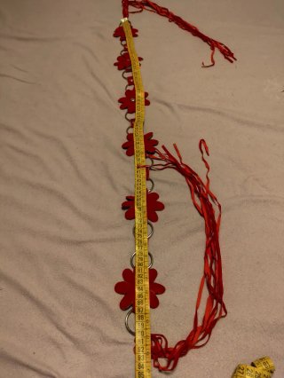 Cinturón Boho Flores Rojas