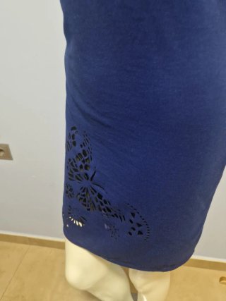 Vestido azul corto con mariposas