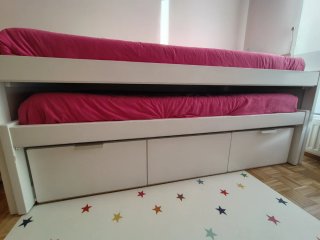 Cama nido blanca con cajones