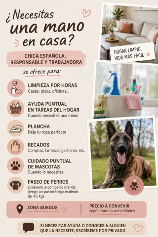 Chica española, responsable y trabajadora.