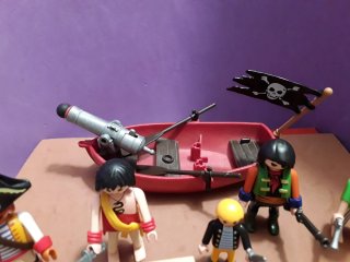 Lote Playmobil Piratas con barca de remos