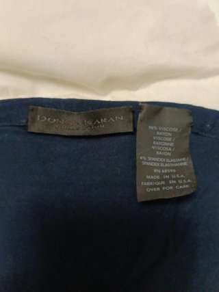 Abito Donna Karan blu drappeggiato