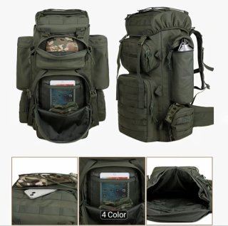 Mochila Montaña 66-70L Verde Militar