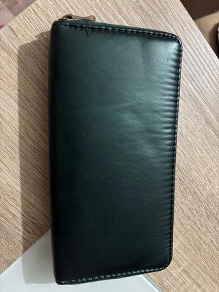 Cartera verde militar lisa material suave