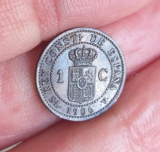 Moneda 1 céntimo 1906.