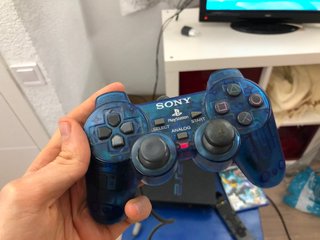 Mando PS2 DualShock 2 Azul Transparente SCPH-1200