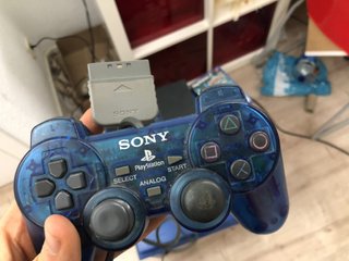 Mando PS2 DualShock 2 Azul Transparente SCPH-1200