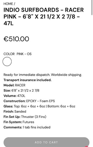 TAVOLE DA SURF INDIO RACER ROSA 6'8