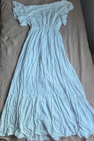 Vestido largo blanco estilo ibicenco