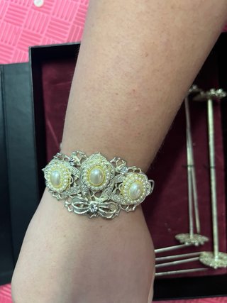 Aderezo completo de plata con perlas