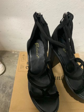 Tacones de plataforma gruesa negros