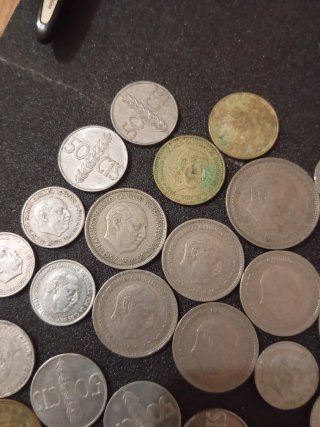 Lote 35 monedas antiguas España Franco