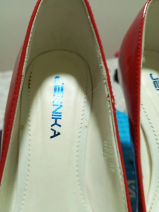 Zapatos Peep Toe Rojos y Azules