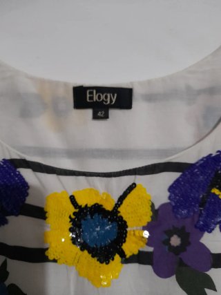 Vestido Elogy Talla 42 Flores Rayas