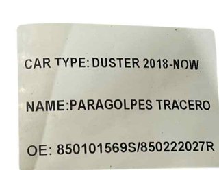 Dacia 117579 850101569s paragolpes trasero duster