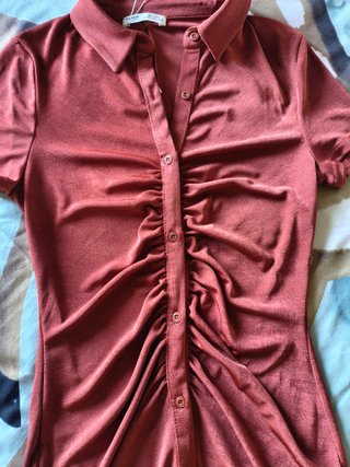 Vestido Pull&Bear naranja fruncido  Acepto ofertas