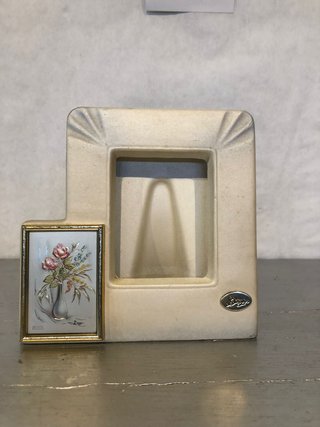 Cornice portafoto vintage ceramica fiori