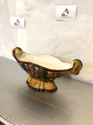 Centrotavola vintage ceramica decorata a mano