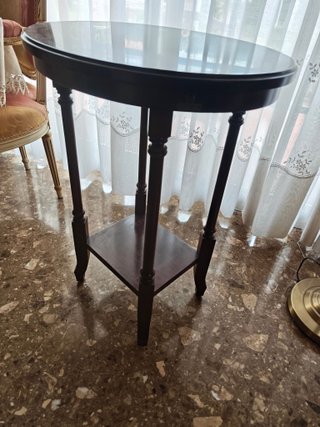 Mesita auxiliar redonda de madera