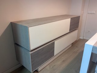 Mueble Comedor Aparador Blanco y Marrón