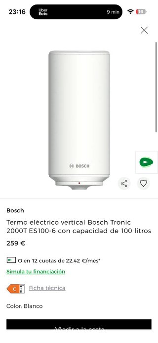 Termo Eléctrico Bosch Tropic 100L