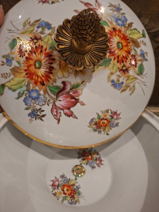 Bombonera Vintage Bronpor Porcelana Bronce decorac