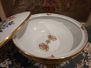 Bombonera Vintage Bronpor Porcelana Bronce decorac