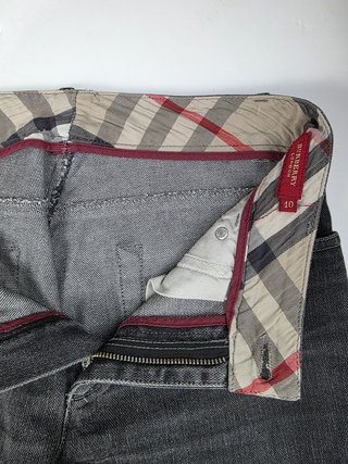 Burberry Vintage Grey Jeans Straight Leg Denim Des