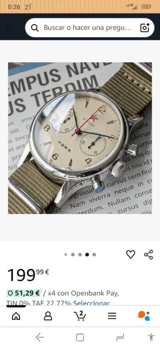 Reloj Sugess Cronógrafo 1963 Zafiro