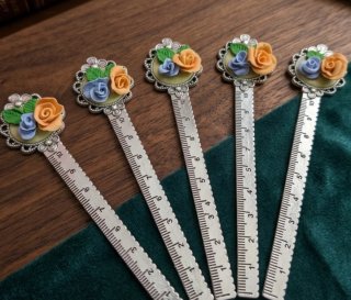 Marcapáginas Rosas Vintage - Regla 10cm