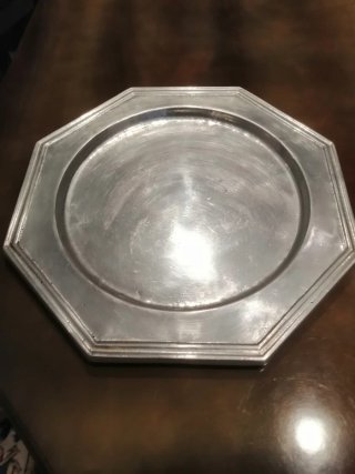 Prato centro de mesa antigo metal maciço