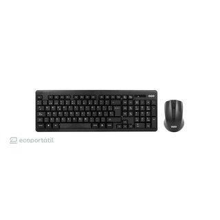 Teclado y Ratón OQO-TR002-W Español, Inalámbrico, Negro, Nuevo