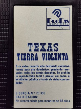 película en VHS - TEXAS TIERRA VIOLENTA - SCOTT GLENN