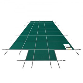 Cubierta de Seguridad para Piscina que se Ajusta a Piscinas Rectangulares Inground de 18x36 pies, Cubierta de Piscina de Seguridad con Escalón Central de 4x10 pies, Cubierta de Piscina Sólida de M...