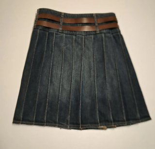 Falda Burberry Plisada Denim talla USA 6