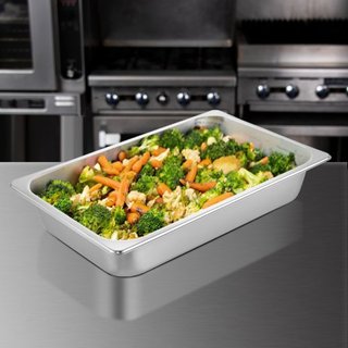 6 Paquete de Bandejas de Vapor 20.9 x 12.8 x 3.9 Pulgadas Bandeja de Vapor Profunda Tamaño Completo Contenedor de Alimentos de 13L Bandeja de Horno de Acero Inoxidable Bandejas de Hotel Antiadherentes