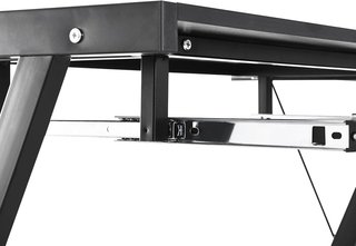 Escritorio Esquinero Moderno Negro Recto Estación De Trabajo Para Computadora Con Compartimento Para Teclado MDF, Metal En Forma De L: 130L X 130P X 73.5A Cm Recto: 210L X 50P X 73.5A Cm Negro