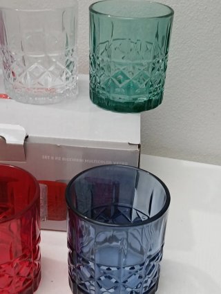 Bicchieri Murano Vetro Multicolore Set 6