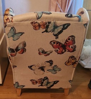 Butaca sofá 1 plaza estampado mariposas