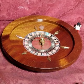 Antigua Ruleta de Casino de Madera