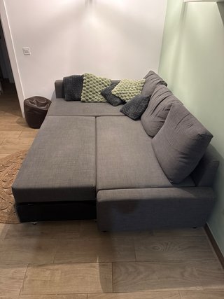 Sofá modular gris tela