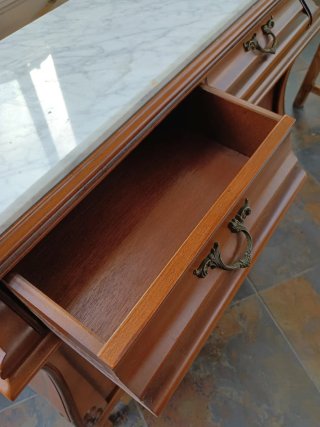 Consola Entrada Francesa Madera Mármol