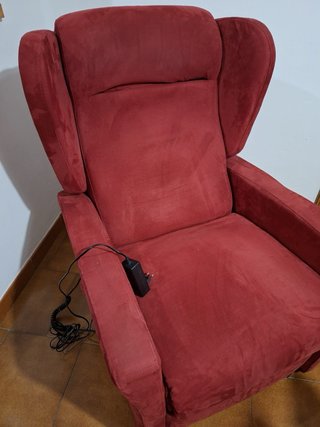 Poltrona elettrica rossa in tessuto Funzionante
