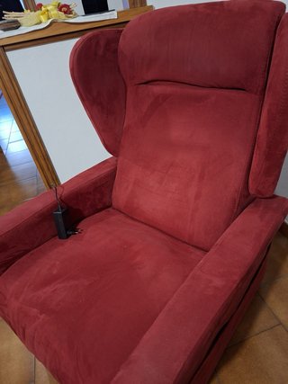 Poltrona elettrica rossa in tessuto Funzionante