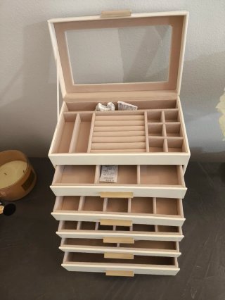 Portagioie grande XXL beige e oro